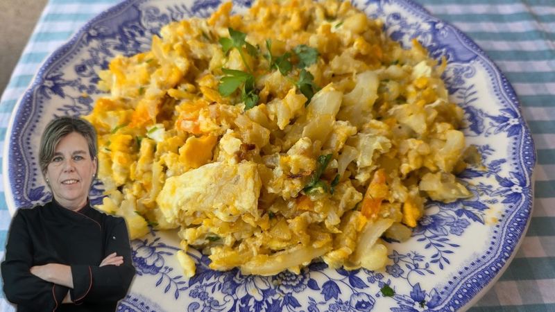 Revuelto de coliflor, receta de Manoli García